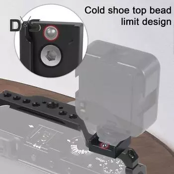 Металлическое основание адаптера для крепления на холодный башмак. Универсальная быстрая установка. Малый размер камеры. Кроличья клетка. Расширительный адаптер. Несъемный быстросъемный переходник. чёрный