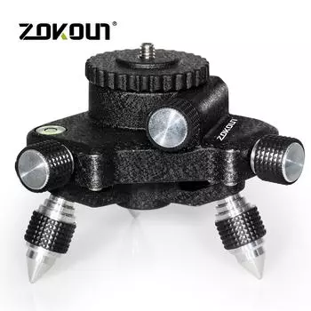 Металлическое основание кронштейна для лазерного уровня с регулируемым на 360 градусов креплением для лазерных измерений и интерфейсом 1/4 дюйма или 5/8 дюйма