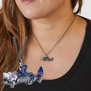 Металлическое ожерелье с акулами и базуками, подходит для украшения One Size