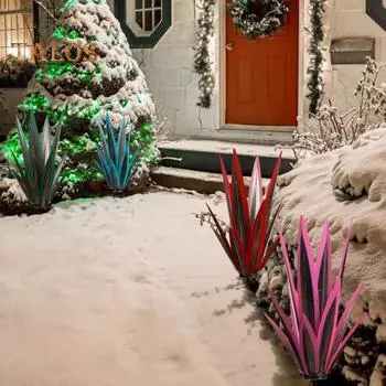 Металлическое растение, садовая скульптура, деревенский металлический двор, искусство, уличный декор, металлические статуи растений, товары для вечеринок, садовый орнамент красный