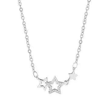 Металлическое серебряное цветное ожерелье с подвеской в форме звезды и циркона для женщин, цепочка-колье, трендовое модное ювелирное изделие, подарок