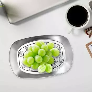Металлическое сервировочное блюдо, винтажная жестяная тарелка, сервировочный поднос из нержавеющей стали, круглые тарелки для приправ, набор фруктов для обеда