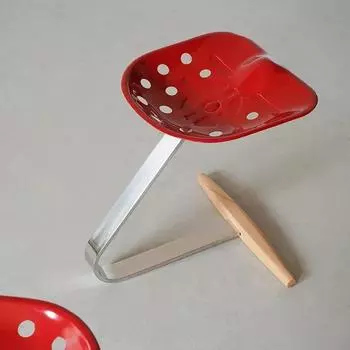 Металлическое сиденье, ножка из цельной нержавеющей стали, основание из обработанного паром бука, низкий табурет Mezzadro, готовая подставка для ног, итальянский табурет зелёный