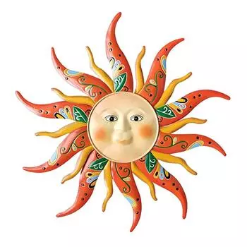 Металлическое солнце из кованого железа для внутреннего и наружного украшения One Size