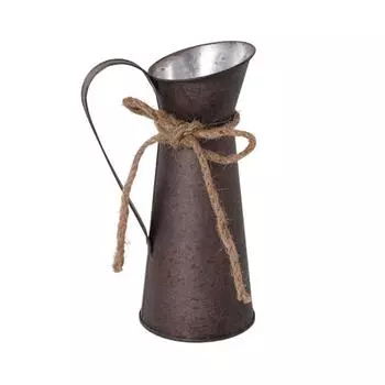 Металлическое ведро для цветов Жестяная металлическая ваза для цветов Портативное садовое ведро Bronze-7.5x20x8.5cm