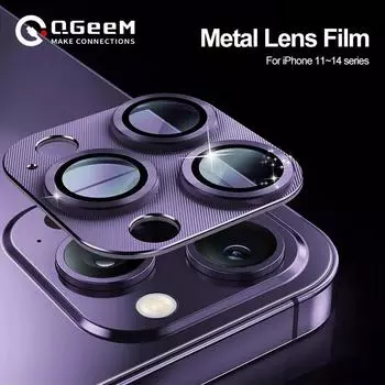 Металлическое защитное стекло для объектива камеры для iPhone 11 12 14 13 Pro Max 13 Mini, задняя крышка объектива для iPhone 14 Plus, защитные чехлы с полным покрытием For iPhone 11 чёрный