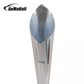 Металлик серебристый 19% VLT PRIVACI Window Film Авто Зеркальная пленка ANTI LOOK Тонировка боковых стекол автомобиля Солнечная защита 50x300 см 19 VLT серебряный