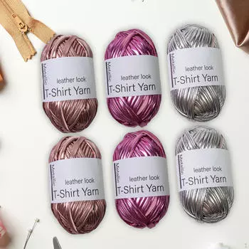 Металлизированная пряжа для футболок, аксессуары для вязания крючком, портативные многофункциональные ручные вязания Pink Red Silver