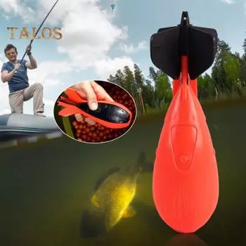 Метатель приманки Кормушка для карпа Портативный легкий дальний заброс Большой поплавок Держатель для рыболовной приманки Контейнер Инструмент для гнездования Аксессуары для рыбалки на открытом воздухе оранжевый