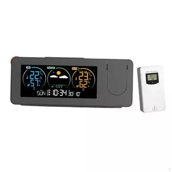 Метеостанция с проекцией будильника для помещений и улицы, универсальный календарь прогноз