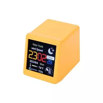 Метеостанция Smart WiFi Прогноз погоды Станция Настольный Сенсорный Экран DIY Креативные Часы жёлтый