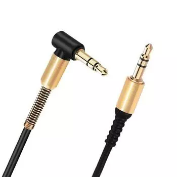 Meter Tablet PC Nylon Braid Car Speaker Stereo 3.5mm Audio Cable Right Angle Aux Cord Male to Male чёрный