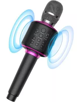 MetFut Karaoke Высокопроизводительный беспроводной Bluetooth-караоке Интегрированный чехол для хранения TF из эхо-кожи емкостью 3000 мАч, совместимый с микрофоном, микрофоном,