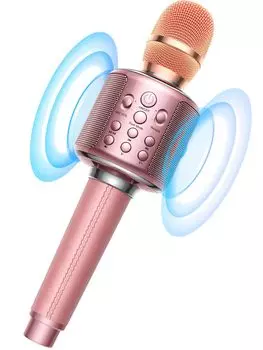 MetFut Karaoke Высокопроизводительный беспроводной Bluetooth-караоке Интегрированный чехол для хранения TF из эхо-кожи емкостью 3000 мАч, совместимый с микрофоном, микрофоном,
