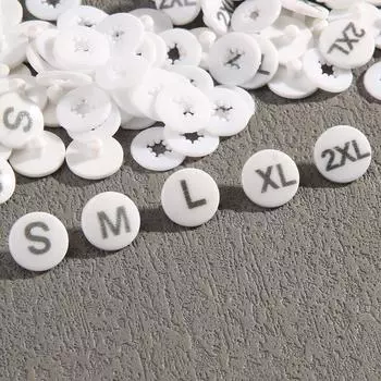 Метка размера, круглая пряжка размера, размер зерна, пряжка меньшего размера, пластиковая одежда меньшего размера зерна, кнопка размера одежды. 1#