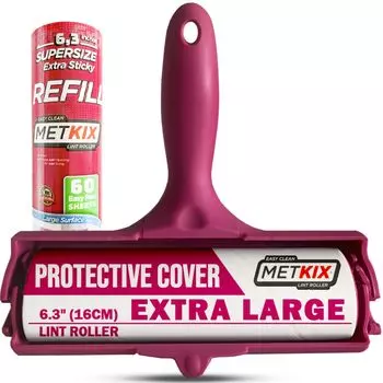 Metkix Extra Large Lint Roller со сменным наполнителем Giant Lint Roller для пола домашних животных More Jumbo Pet Hair Remover для дивана Big Lint Roller с дополнительной липкостью 120