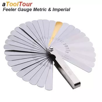 Metric Thickness Feeler Gauge 32 Blades Set Tappet With Brass Gap Measure Tool Range 0.04mm 0.88mm Valve Motorcycle Measurement