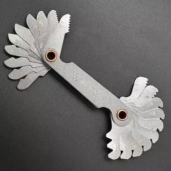 Метрический 60-градусный резьбовой измерительный прибор с двойной головкой, имперский 55 ° шаг резьбы для измерительного инструмента Metric серебряный