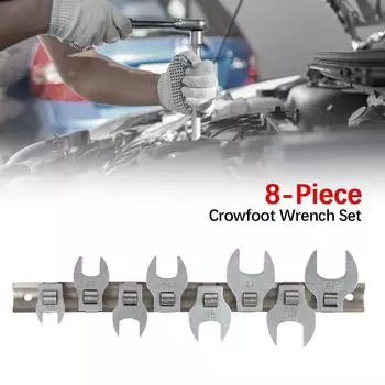 Метрический/имперский привод 3/8 дюйма, сменный гаечный ключ Bullhorn, набор гаечных ключей Crowfoot для храпового механизма, квадратная головка ключа, 8 предметов