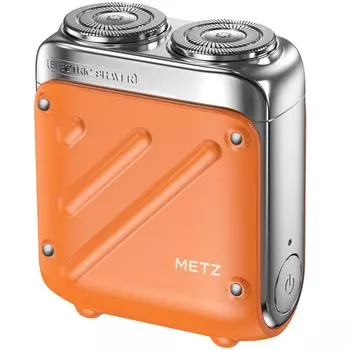 METZ Electric Rotary Electric Small для влажной и сухой бритья IPX7 Включает хранение Легко всегда в бизнесе Подарочная бритва, мужская бритва, бритва, бритье, оранжевый