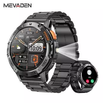 MEVADEN 1,43-дюймовый 466*466 Amoled экран мужские Bluetooth звонки умные часы спортивный фитнес-трекер монитор сердца умные часы для Android IOS 530mAh K65 чёрный