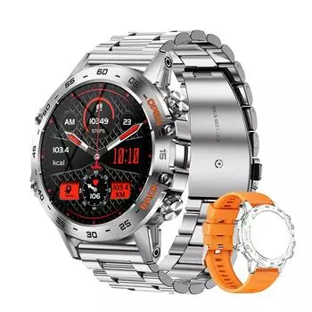 MEVADEN Новые 1,39-дюймовые умные часы с Bluetooth для звонков, мужские спортивные фитнес-трекеры, IP67, водонепроницаемые умные часы для Android iOS, 400 мАч серебряный