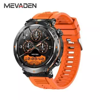 MEVADEN Новые 1,7-дюймовые 360*360 экран Bluetooth Звонки Смарт-часы для мужчин Спорт Фитнес-трекер 600 мАч Фонарик Смарт-часы для Android IOS чёрный