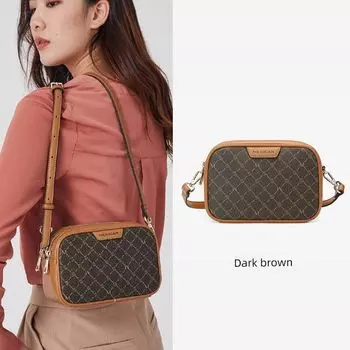 Mexican Women s Bag 2025 New Arrival Popular Bag Women Camera Bag Contrast Color Retro Female Messenger Bag Official Website Authentic Dark brown