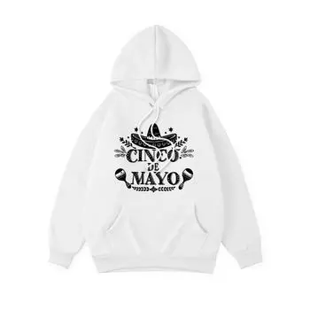 Mexico Cinco De Mayo Printing Hoodie Womens Basics Sporty Hooded Fleece Warm Soft Pullovers Casual Pocket Womans S
