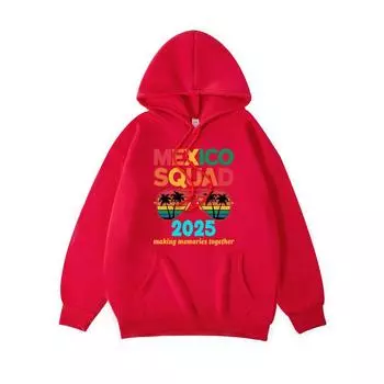Mexico Squad Letter Printed Hoodie Women Casual Pocket Hooded Winter Sweatshirt Basics Sporty Womans Clothing M