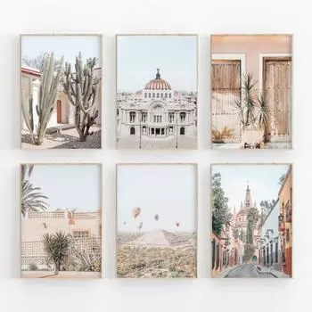 Мексика Путешествия Кактус Природа Пейзаж Культура Фотография Плакат И Печать Холст Картина Настенное Искусство Картины Домашний Декор 21cm30cm NoFrame