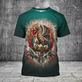 Мексиканская мужская футболка унисекс повседневные футболки с коротким рукавом с круглым вырезом уличная одежда мексиканские футболки топы свободные мужские рубашки L