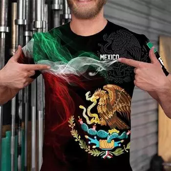 Мексиканские футболки с 3D принтом, летние мужские футболки с короткими рукавами, повседневная модная мужская уличная одежда, свободные дышащие футболки, рубашка XXXL