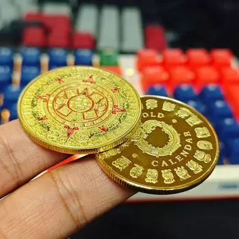 Мексиканские майя ацтекский календарь искусство пророчество культура позолоченные копии памятные монеты предметы коллекционирования серый