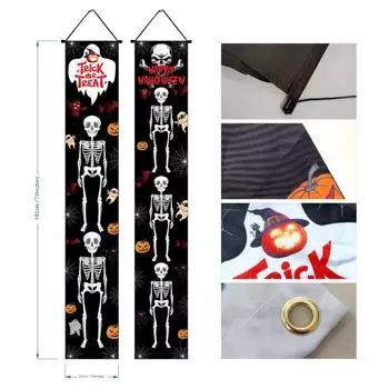 Мексиканский День мертвых Украшения для вечеринки Куплет Страшный День черепа Подвешивание флага Куплет Хэллоуин Куплет Украшения на Хэллоуин 30x180CM