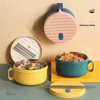 MeyJig Healthy Material Lunch Box Stainless Steel Food Container for Kid School Portable Lunch Bento Box 1200ml розовый