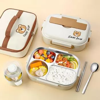 MeyJig Lunch Box, пластиковый контейнер для бэнто, пригодный для микроволновой печи, с отсеком, переносной контейнер для еды 1/1,5 л