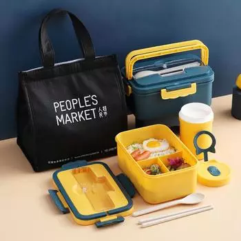 MeyJig микроволновая печь ланч-бокс герметичный решетчатый ланч-бокс Bento подходит для офиса ланч-бокс Bento контейнер для еды белый