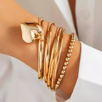 Международная мода Нерегулярная любовь кулон и браслет из металлических бусин