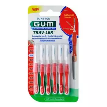 Межзубной ершик GUM Trav-Ler красный 0,8 мм, 6 шт.