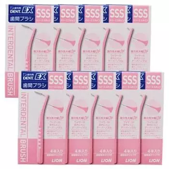 Межзубной ершик Lion EX 4 шт. x 10 шт. SSS розовый DENT. розовый