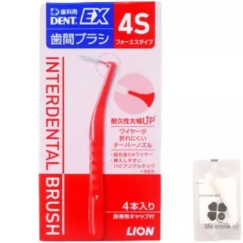 межзубные ершики Lion 4 шт. 4S smile оригинальный набор из хлопка [Набор 12] DENT.EX [включена жизнь]