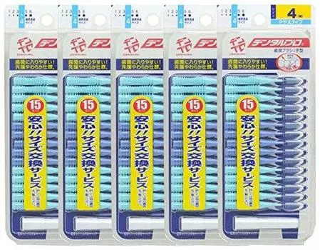 Межзубные щетки Dental Pro 15 штук каждого размера x 5 штук 4 I-образные (размер М)