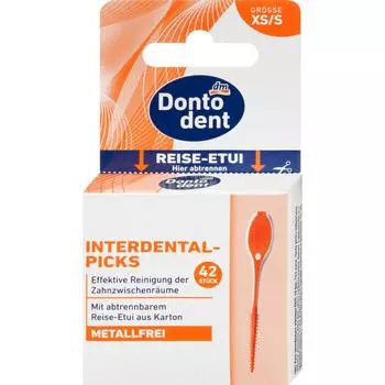 Межзубные щетки Dontodent DM Германия, оранжевые XS/S, 42 шт.