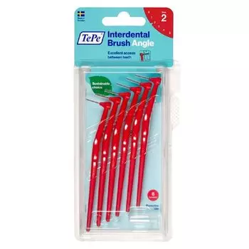Межзубные щетки TePe Angle, набор из 6 штук x 2 штук, красные (0.5mm)