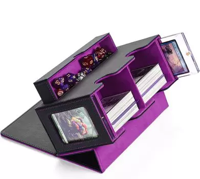 MFDXWCV Deck Case Коробка для хранения карточек Чехол для торговых карточек Чехол для торговых карточек Чехол для торговых карточек Коробка для хранения карточек Большая емкость из искусственной кожи