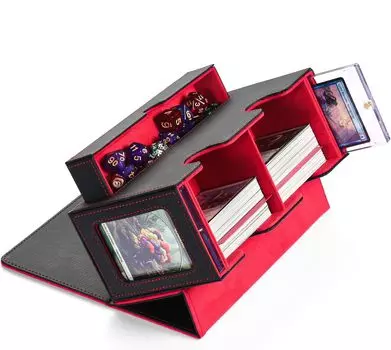 MFDXWCV Deck Case Коробка для хранения коллекционных карточек Футляр для коллекционных карточек Футляр для коллекционных карточек Футляр для хранения ... Большая емкость красный