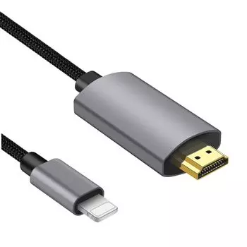 MFi Certified iPhone HDMI Conversion Cable Lightning HDMI Conversion Cable Digital AV Converter Adapter to TV Output Lightning Connection Cable 14 серый
