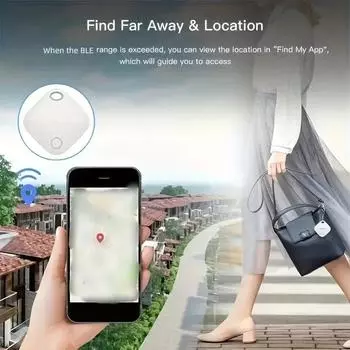 MFI Rated Global Positing Smart Tracker для iPhone IPAD Key Finder Locator Wallet Lugggae Pet BLE Tracking GPS Tag на Find My чёрный