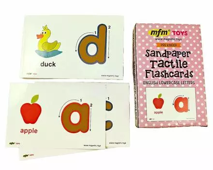 MFM TOYS Sandpaper Tactile English Flashcards (Lowercase).